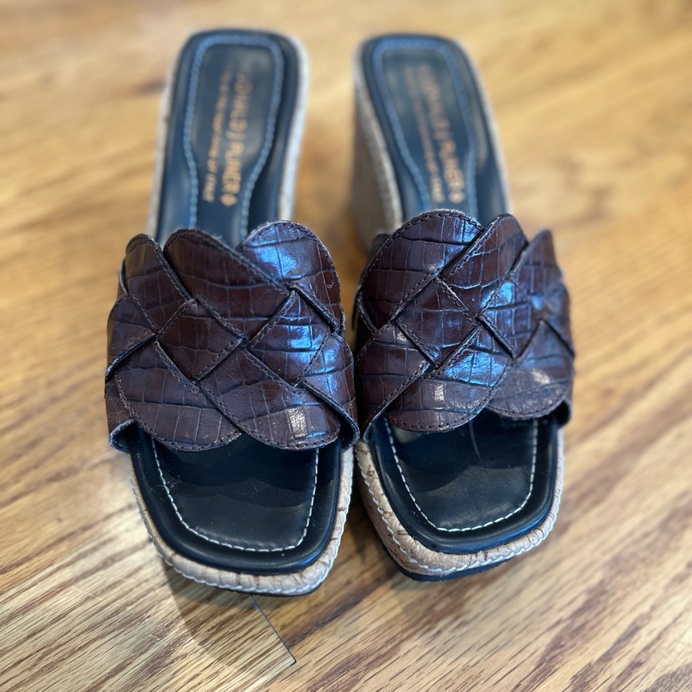 Donald Pliner Brown Leather Wedge